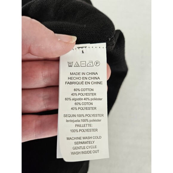 Michael Kors Black Sequined Stripe Knit Tank Top M NWT Sparkle - Picture 10 of 10